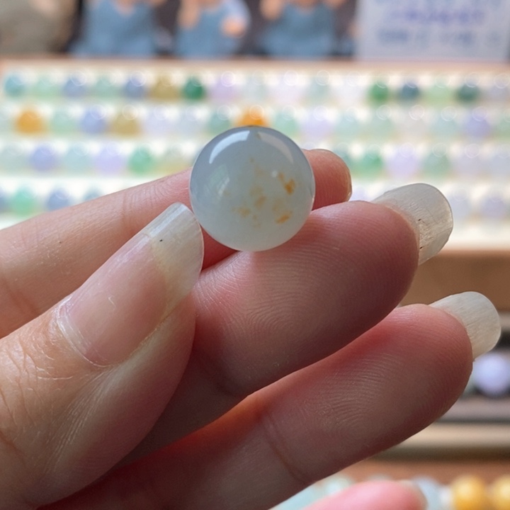 未镶嵌定制翡翠桂花糕圆珠 卡12.6 买断不退换