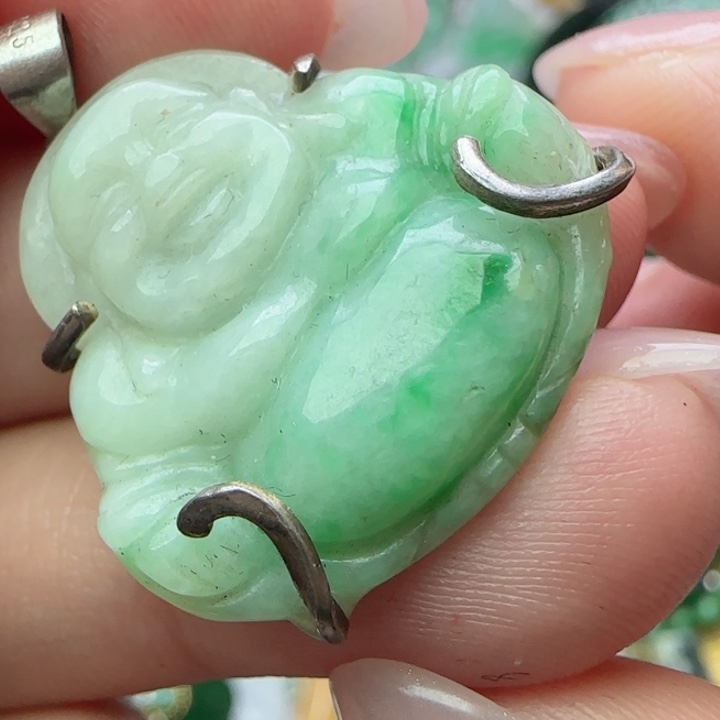 翡翠银S925镶嵌颈饰天然A货68