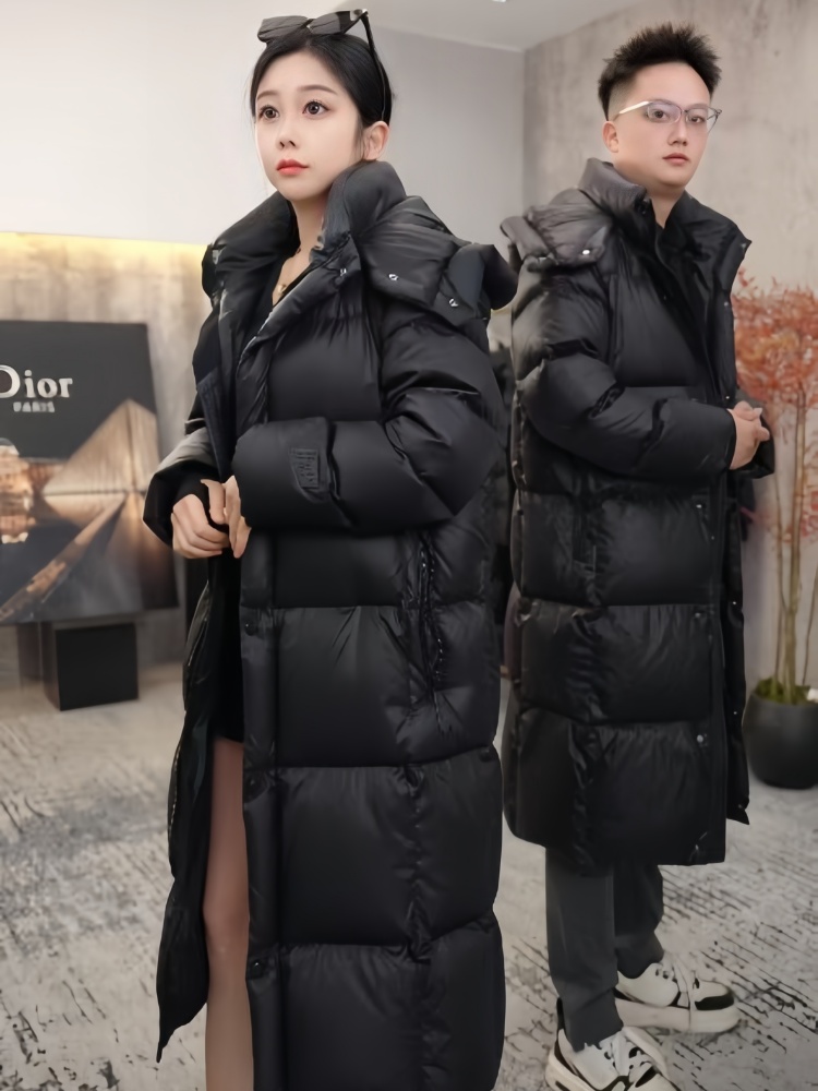长款羽绒服带帽加厚休闲宽松外套1