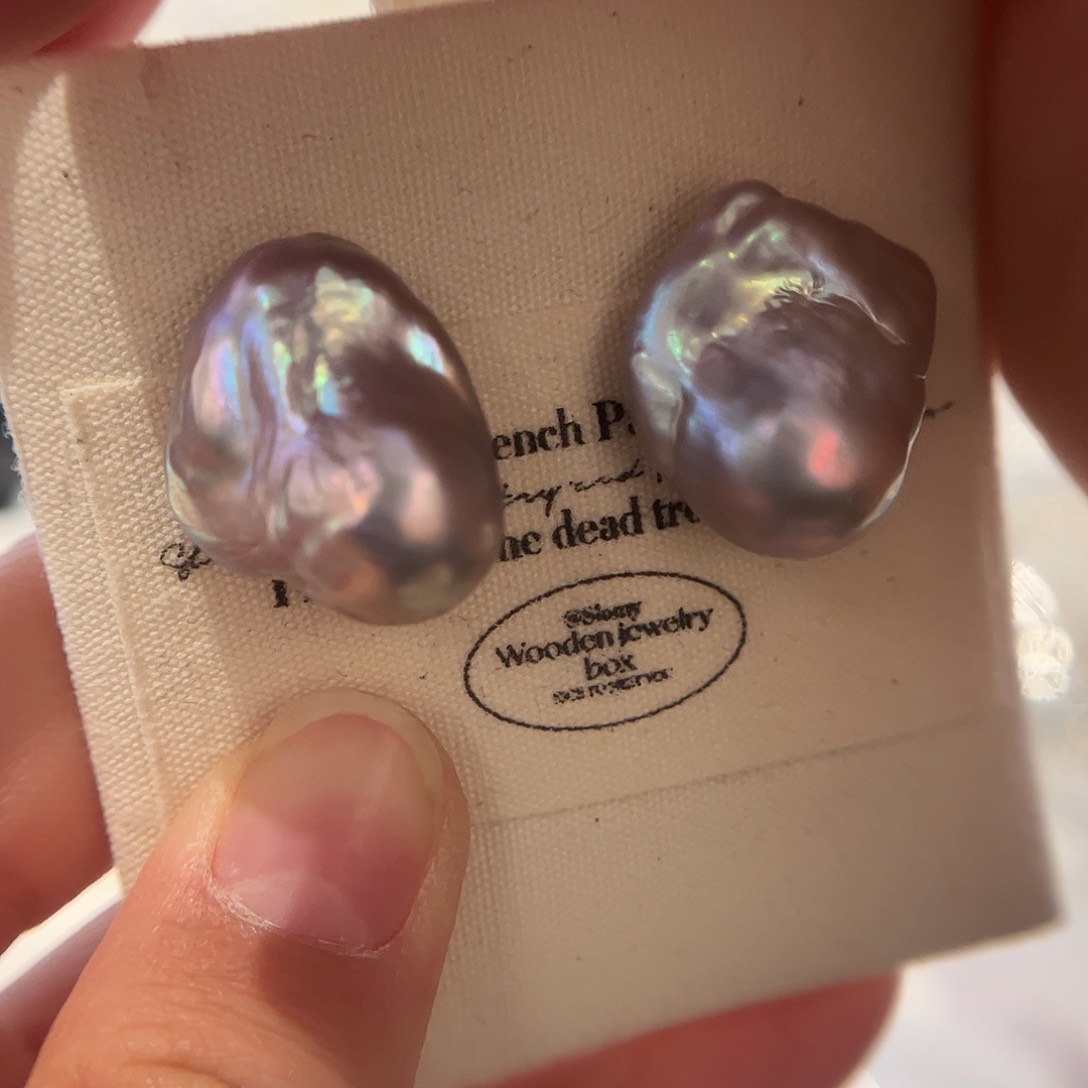 淡水珍珠耳饰银S925镶嵌