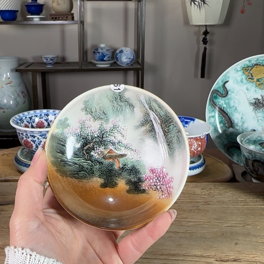 杯景德镇陶瓷柴烧多人