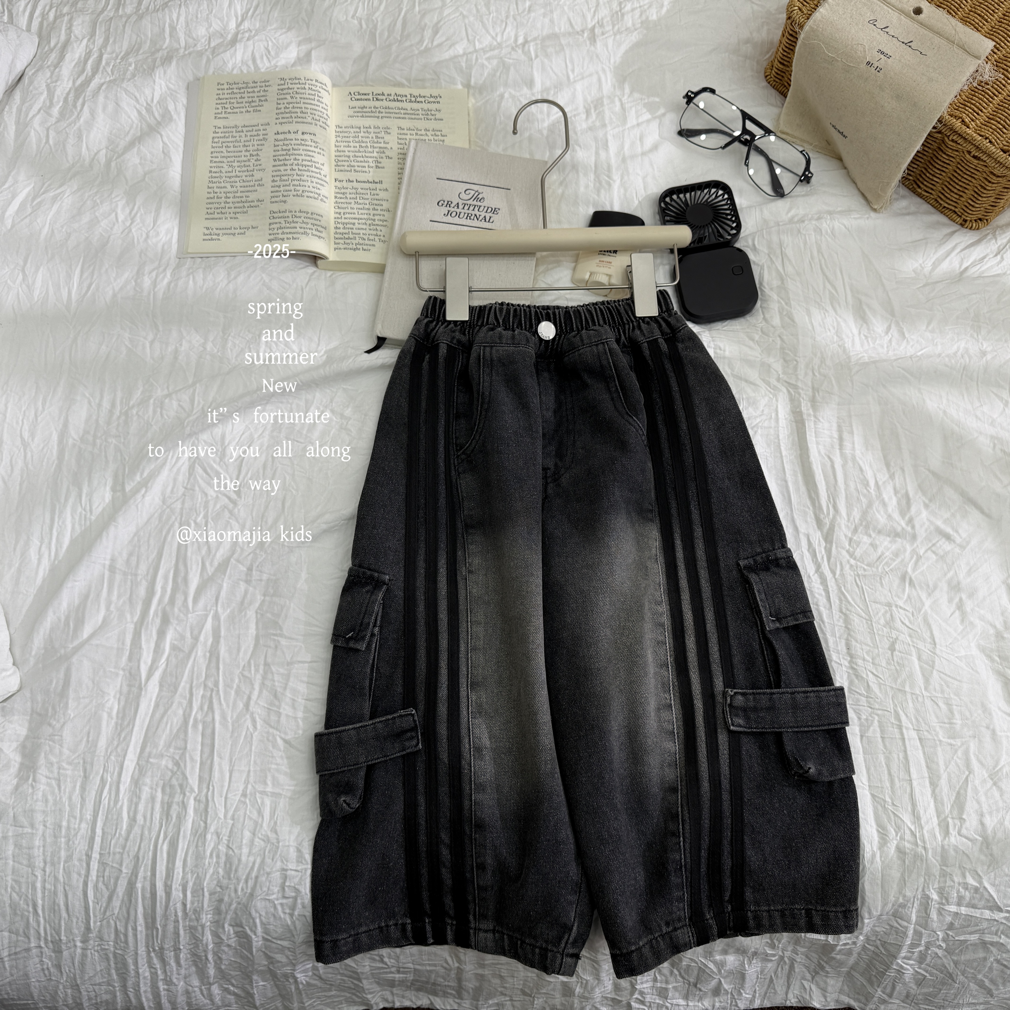 现货-小马家2025秋款儿童时尚潮酷牛仔裤6248韩版牛仔裤男女同款