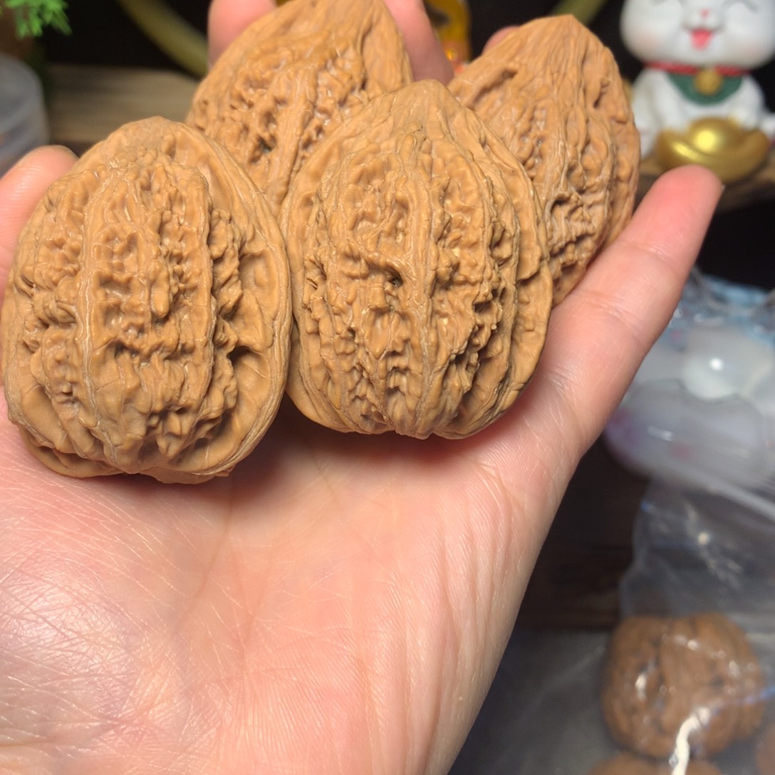 鱼***鹿文玩核桃把件平谷带鱼