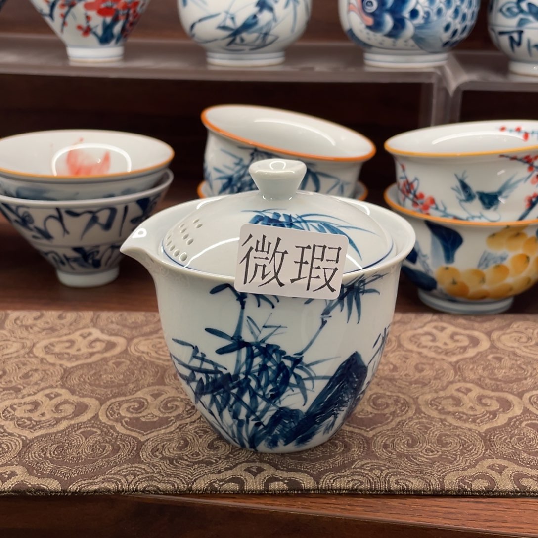 微瑕釉下彩纯手绘