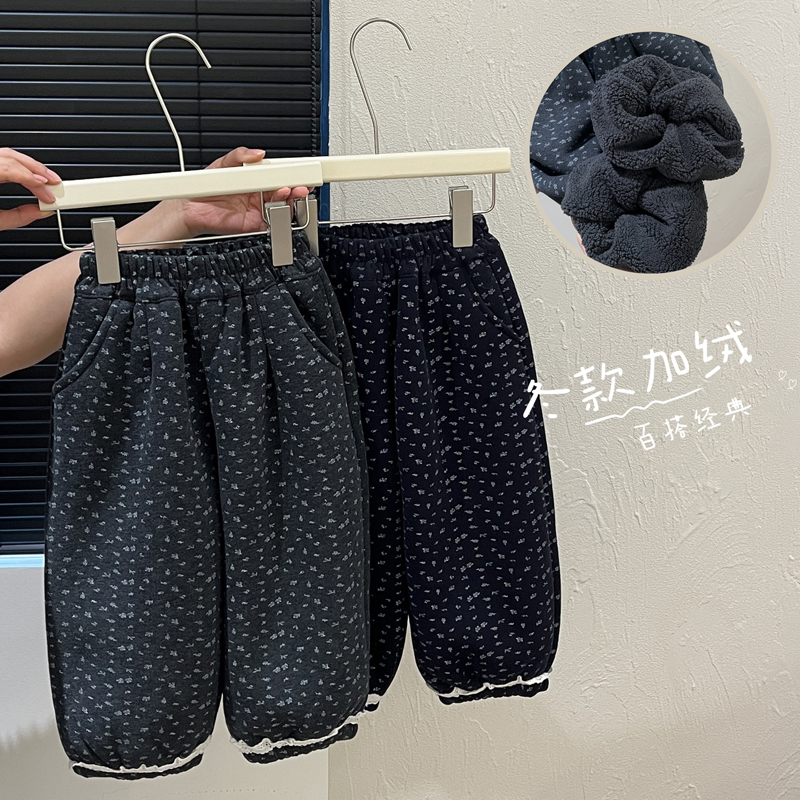 新款6-12岁时尚秋冬女童裤子加绒加厚女宝宝保暖儿童洋气童装潮款