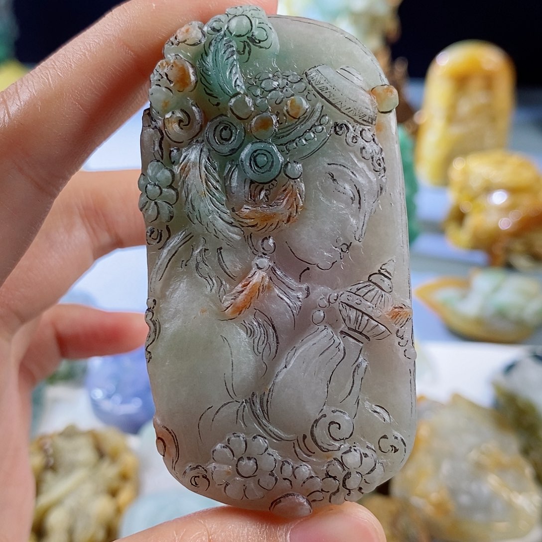 鹏***哥定制翡翠未镶嵌天然a货翡翠卓玛