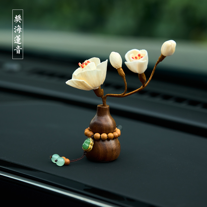 胡桃木葫芦汽车摆件车内装饰品车载香薰中控台2025新款家居桌面