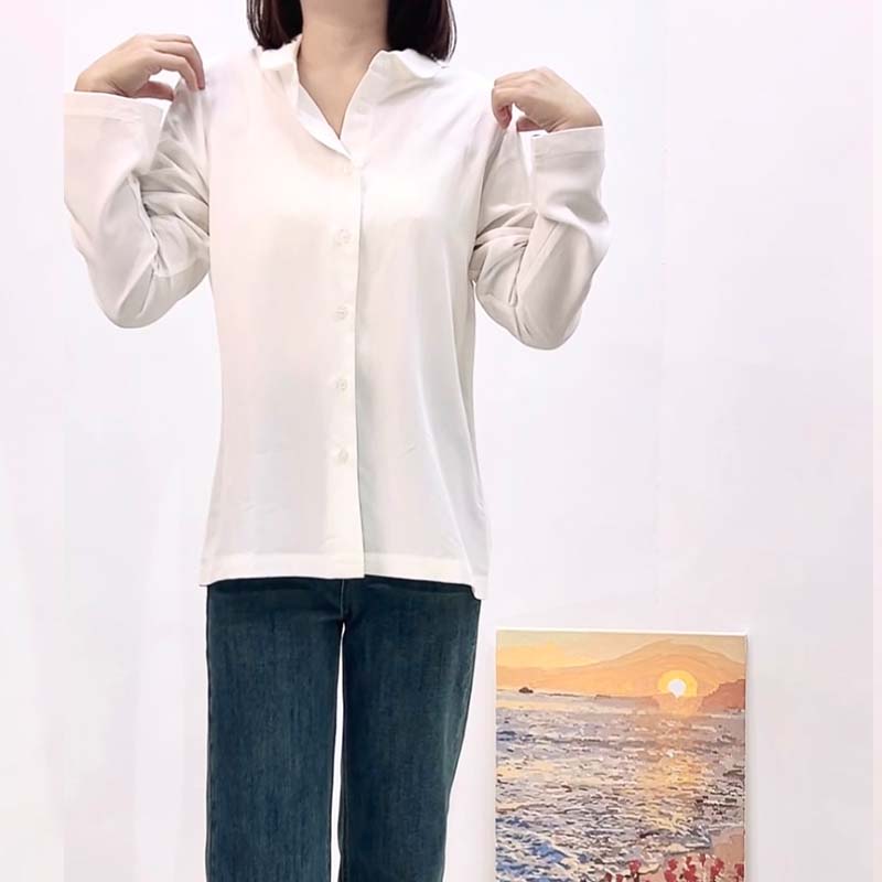 白色衬衫女长袖2025早秋新款休闲衬衣法式小众高级感上衣职场通勤