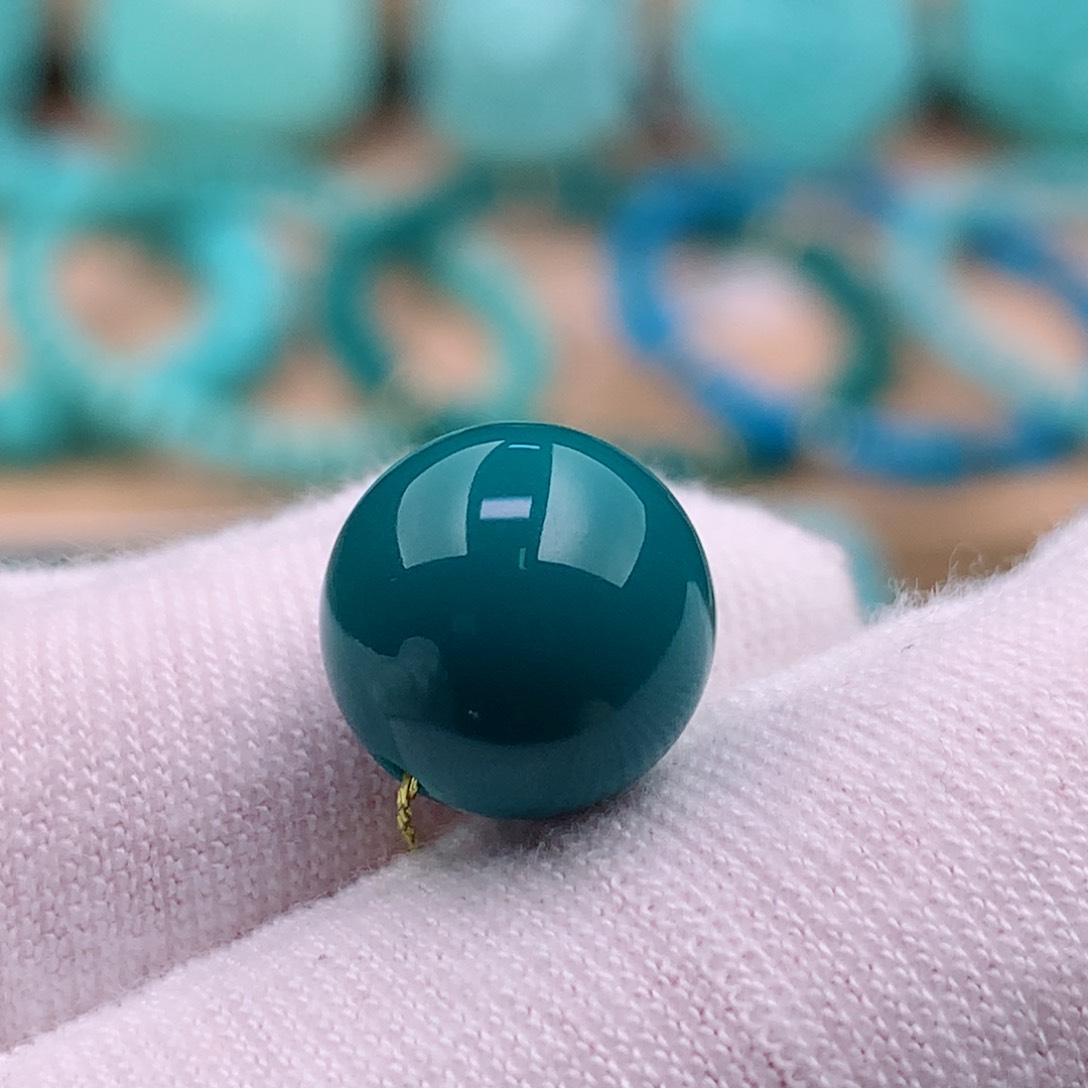 绿松石珠宝奇石未镶嵌10.3mm