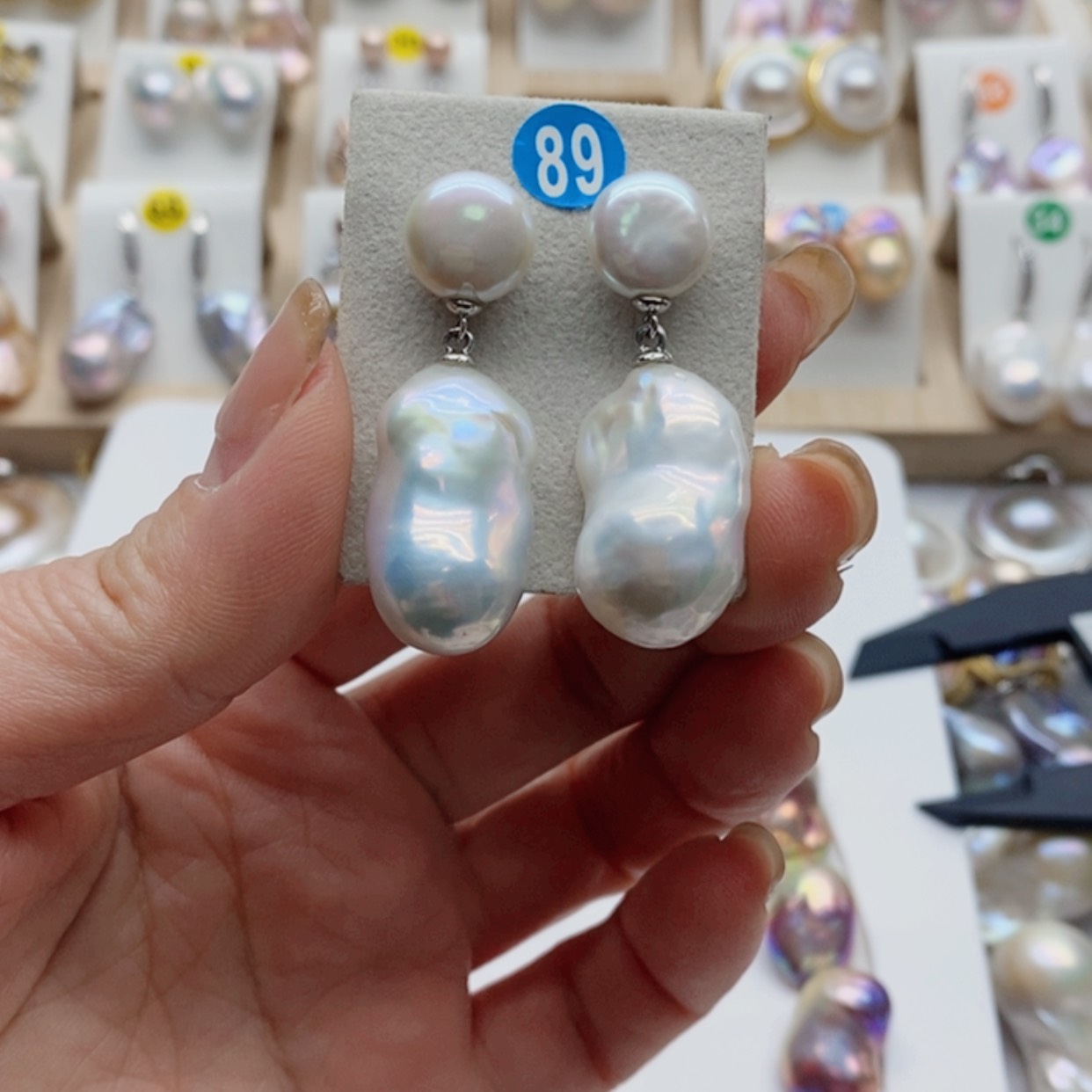 【闪购商品】淡水珍珠耳饰银S925镶嵌太*