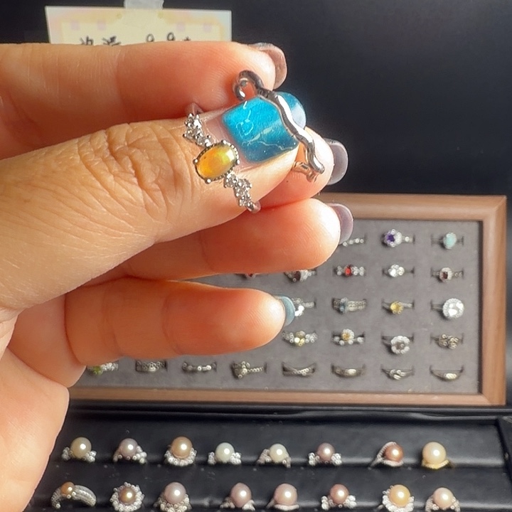 欧泊银S925镶嵌戒指045