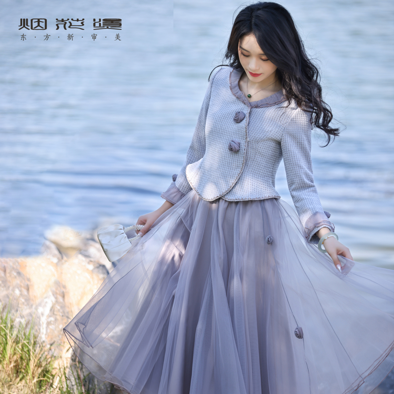 烟花烫小个子套装 2025秋季气质法式小香风上衣半身裙 天钧钧天