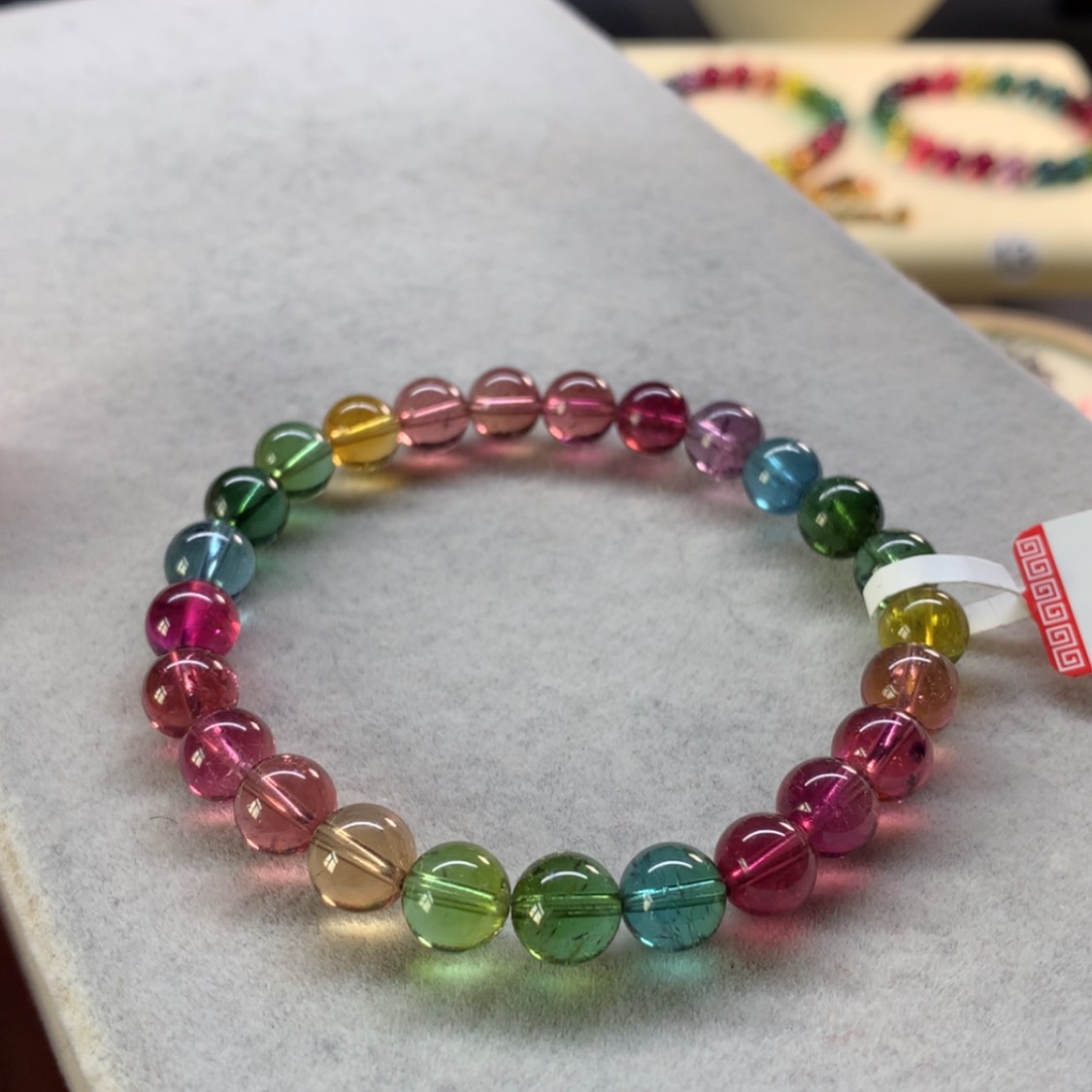 【闪购商品】未镶嵌手链碧玺艳丽色标单圈7.5