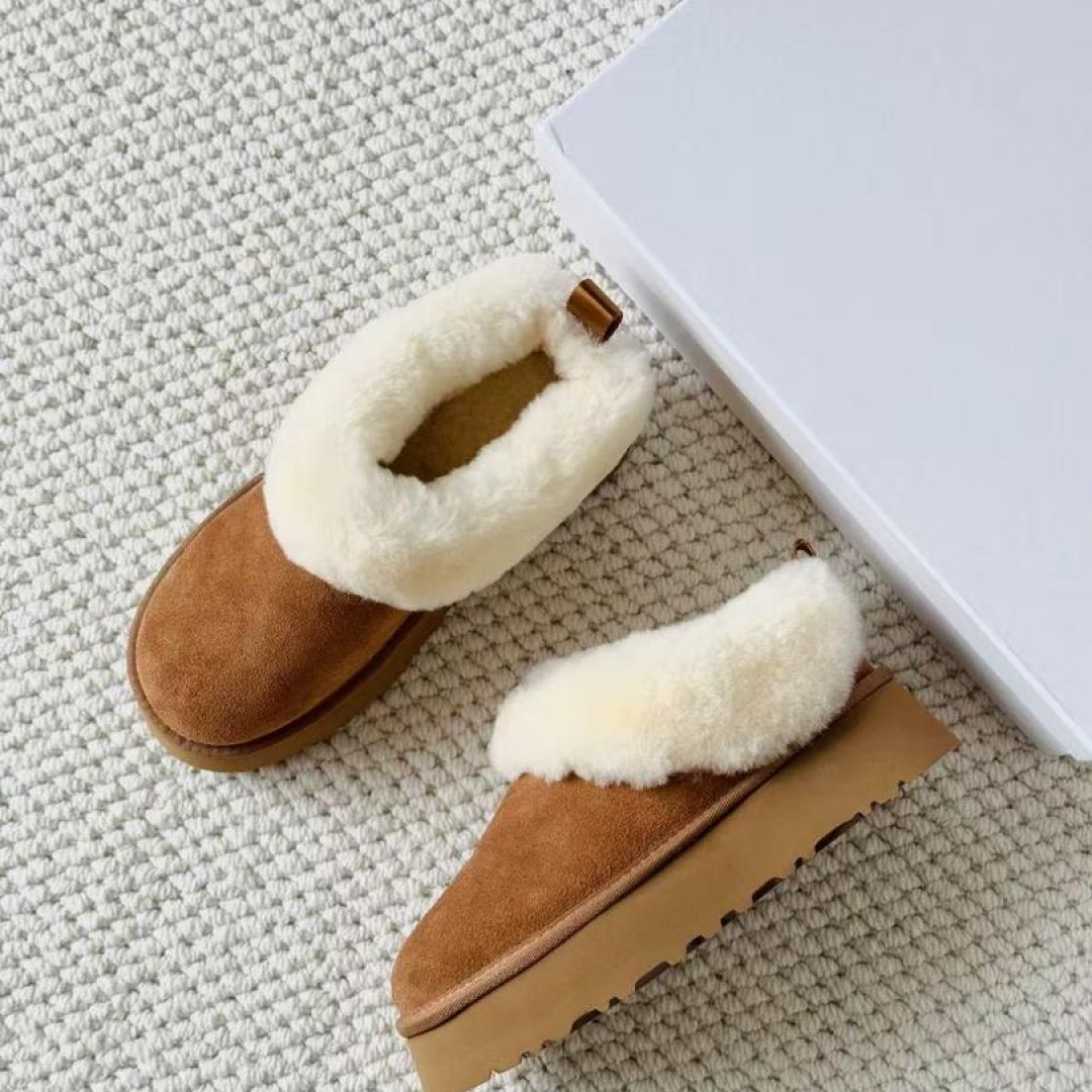 时尚雪地靴吸汗耐磨女鞋平底胶粘低跟圆头加厚冬季