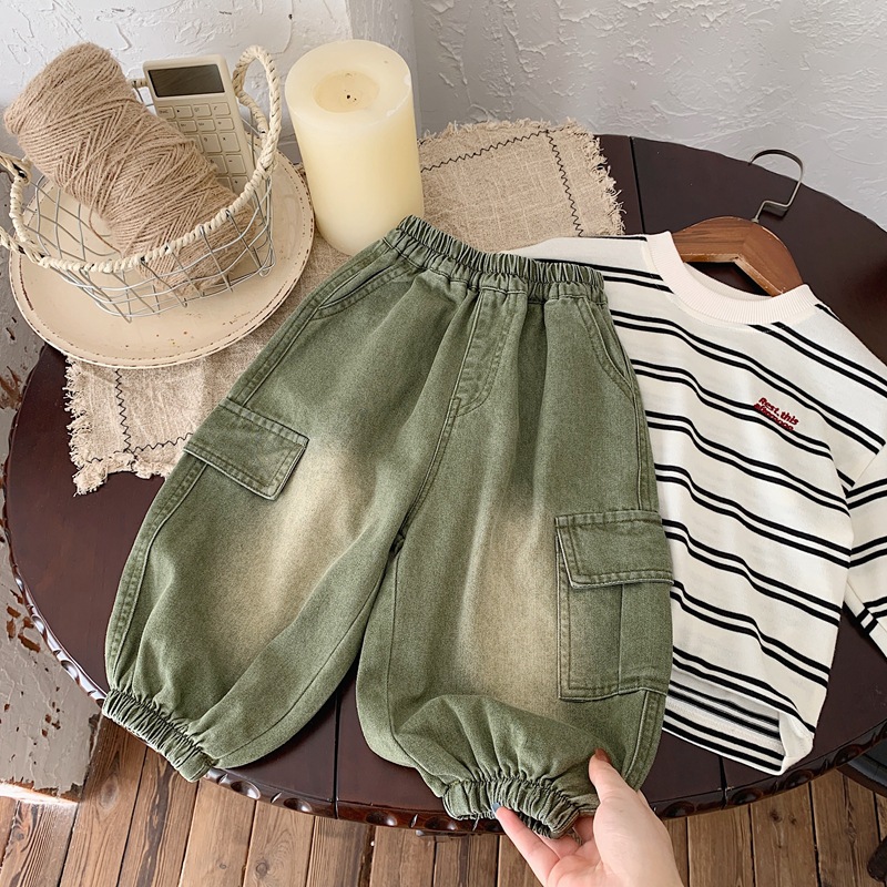 【YC2455】男童裤子春秋款儿童牛仔裤春季小童装男孩休闲裤男宝宝