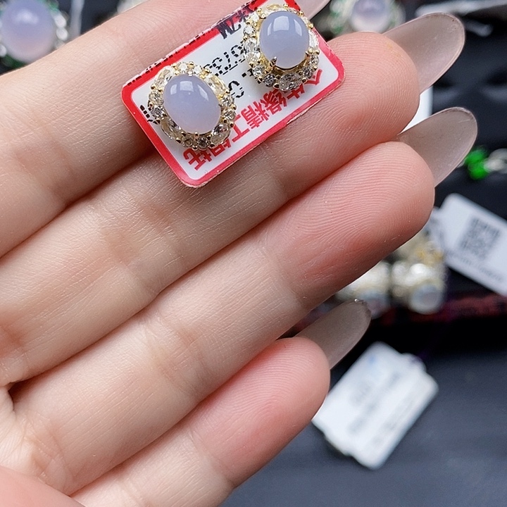 翡翠银S925镶嵌戒指缅甸翡翠