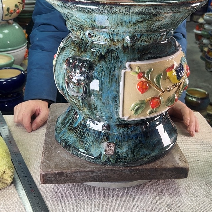 用***6泳坤堂石湾花盆陶瓷