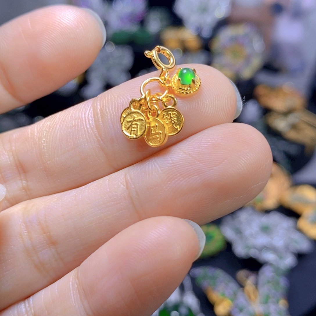 翡翠耳钉银S925镶嵌多样性发其一