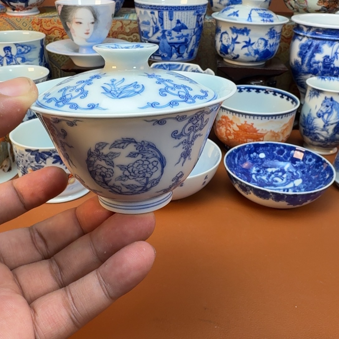 缪***胆陶杯子景德镇全手工手绘陶瓷