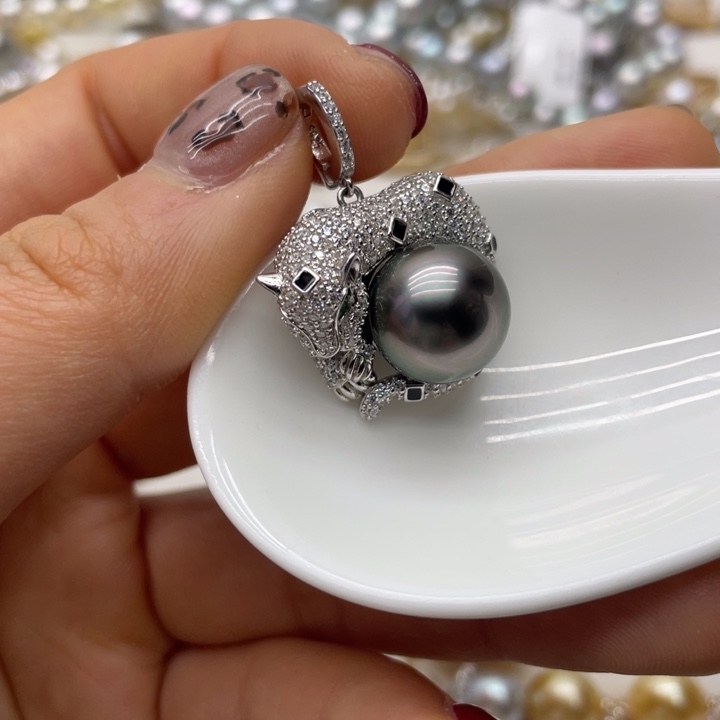海水珍珠吊坠(不含链)银S925镶嵌