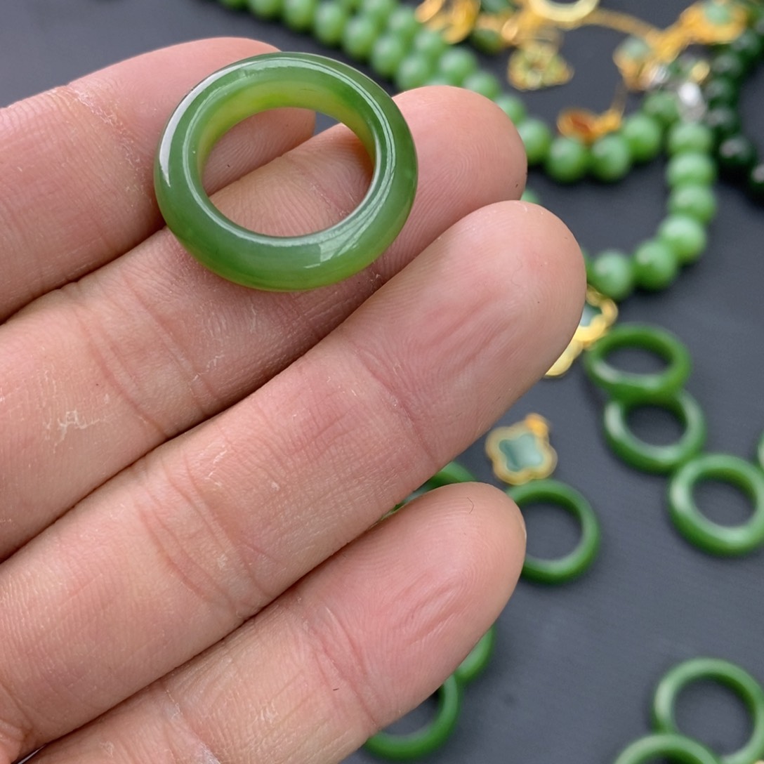 和田玉（碧玉）戒指未镶嵌欣*