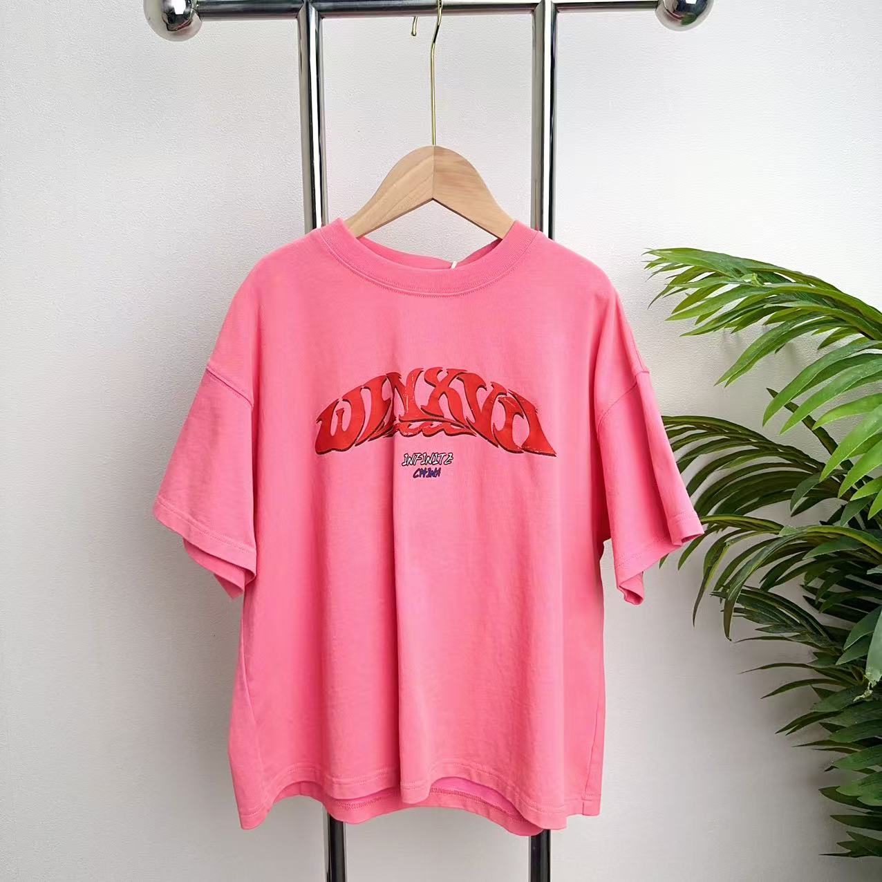 【X098】粉色T恤B8-2