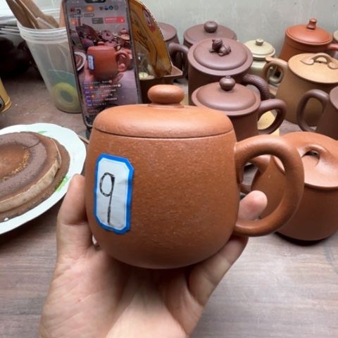茶杯紫砂好***子半手工原矿酱紫砂盖杯