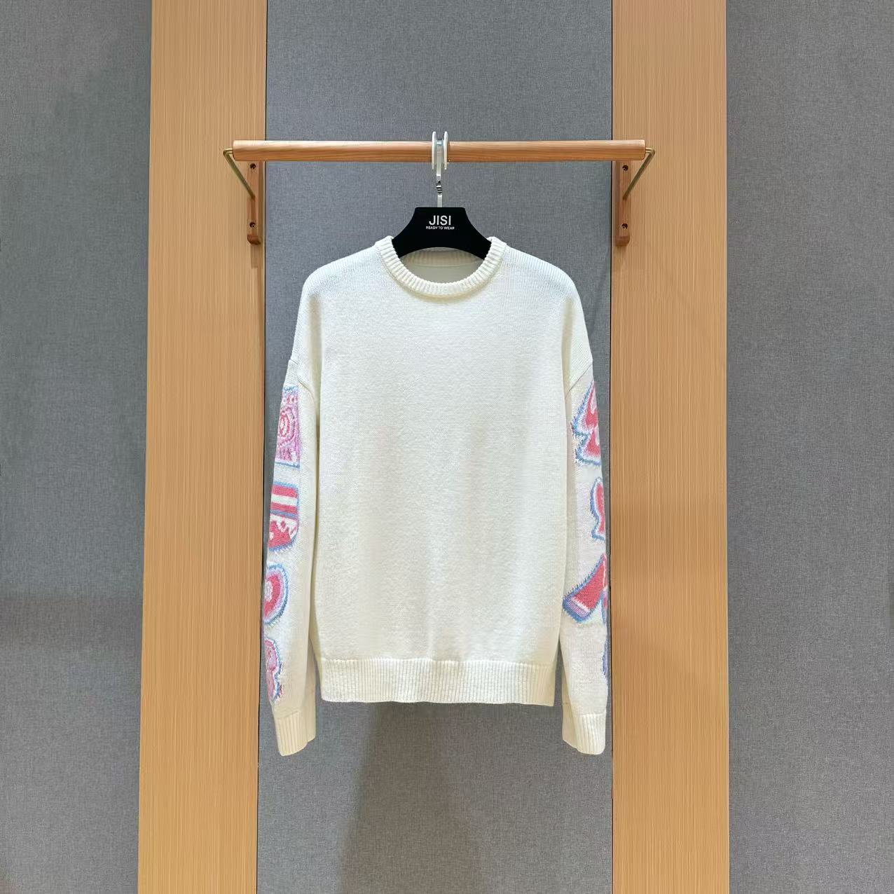 JISI  25p高定小姐系列圆领提花针织上衣内搭-MZ25737J