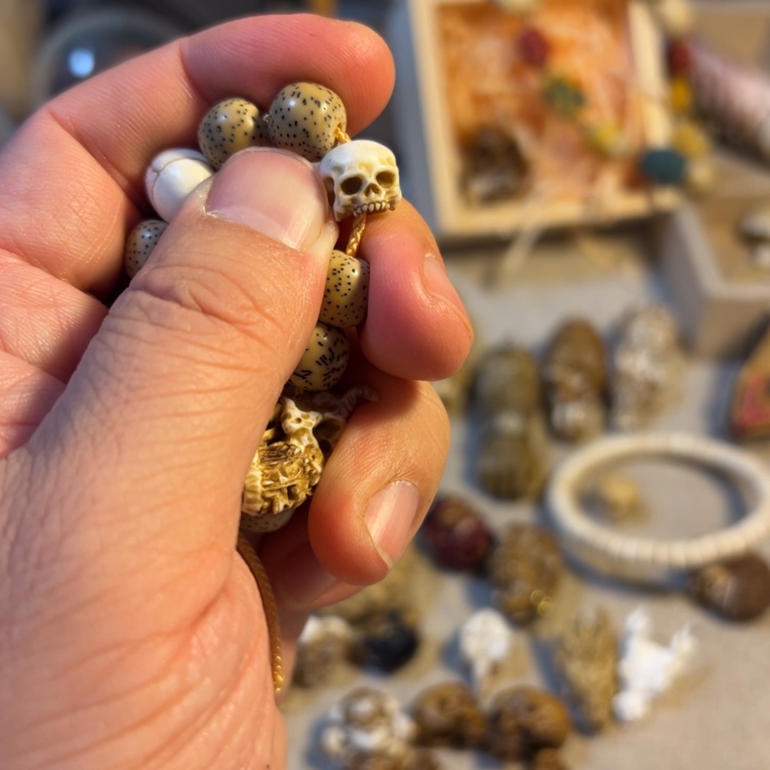 手串/手链鹿骨10可爱半颚骨骷髅一对