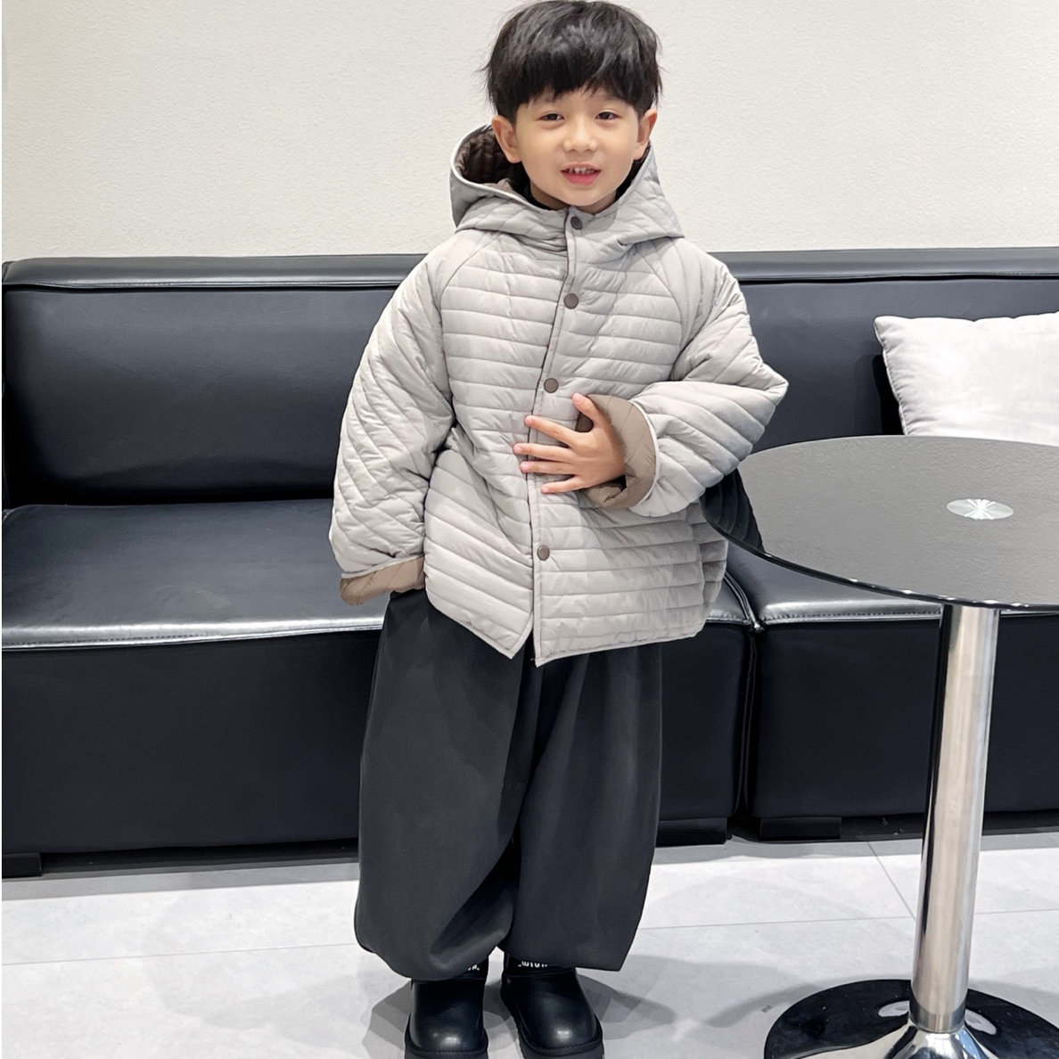 韩版两面穿冬季儿童连帽棉服男童女童加厚双层棉衣面包服保暖外