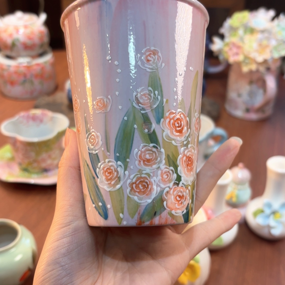 景德镇手绘高温釉下彩陶瓷茶具