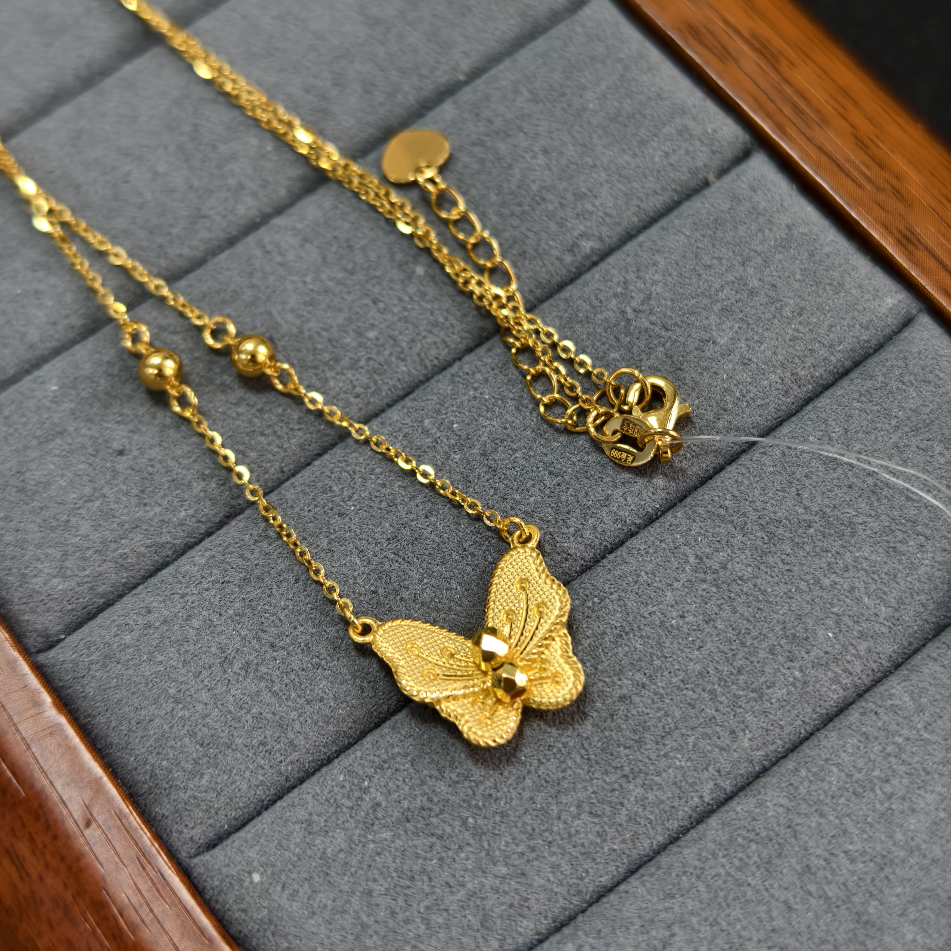 【周老板】足金5G蝴蝶项链