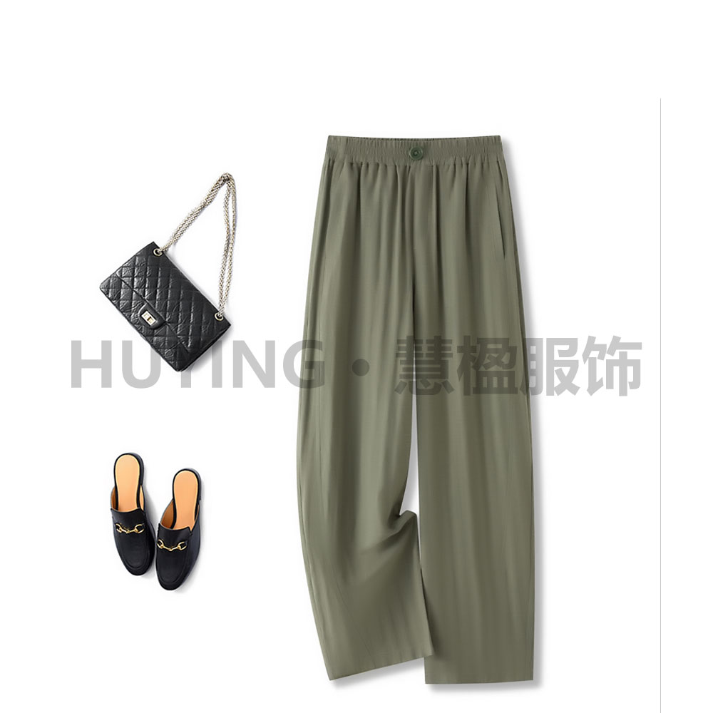 天丝亚麻九分弯刀裤2025夏高腰薄款透气舒适修身百搭时尚休闲裤女