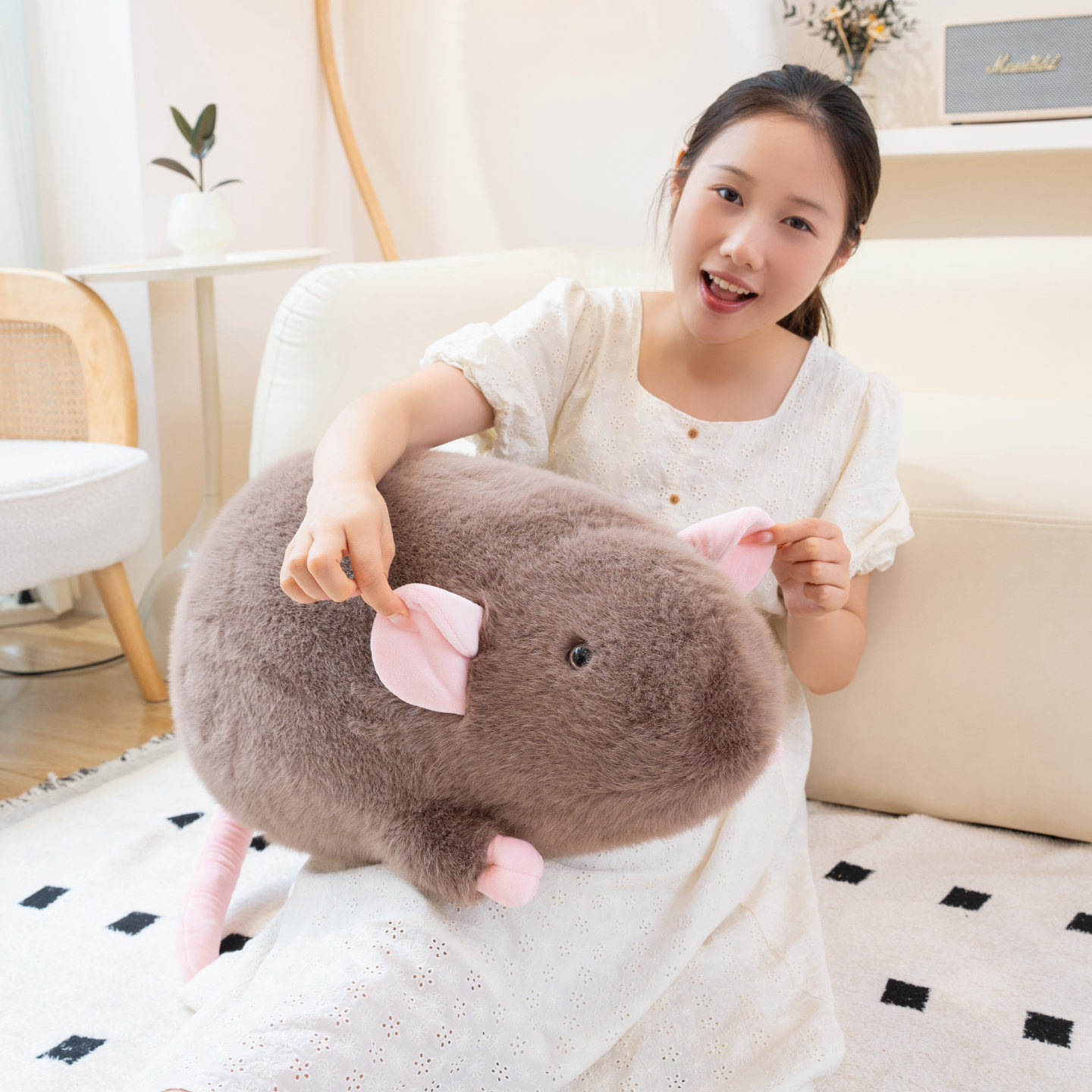 可爱仿真老鼠公仔毛绒玩具大号鼠鼠玩偶布娃娃睡觉抱枕生日礼物女
