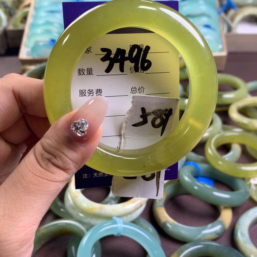 蛇纹石玉未镶嵌手镯3496