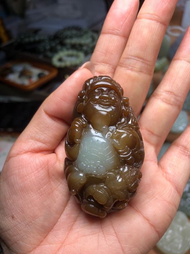 天然和田玉新疆且末糖财神
