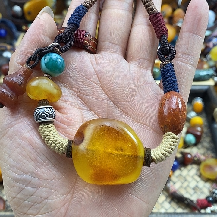 未镶嵌项链蜜蜡项链