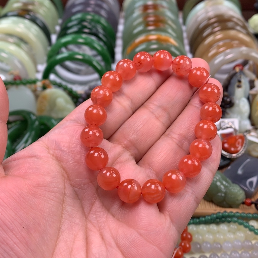 南红玛瑙未镶嵌手链卡10
