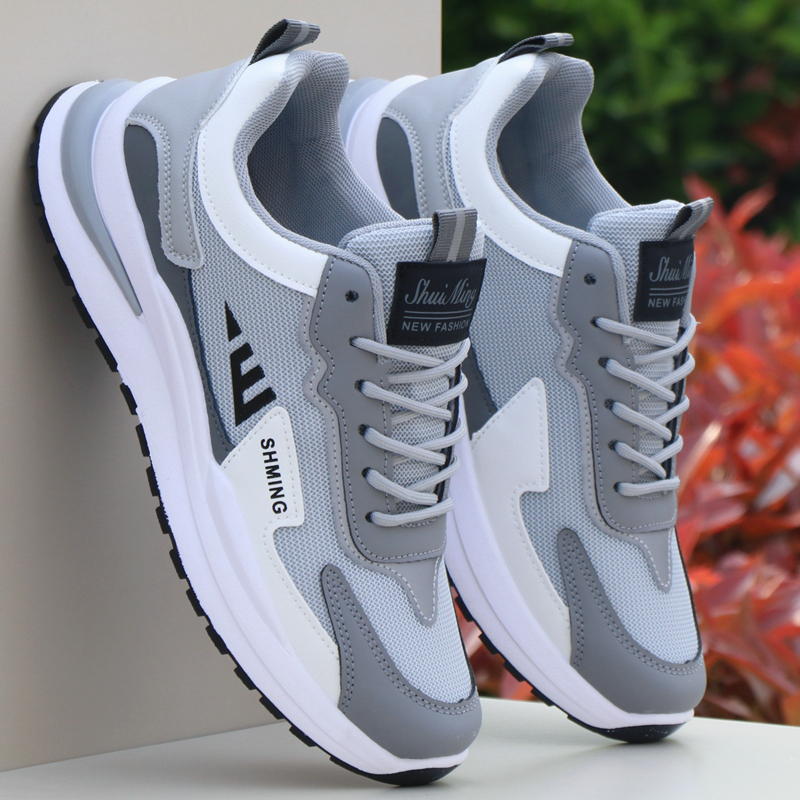 男鞋春夏季新款网面透气运动鞋百搭轻便休闲鞋软底防滑学生跑步鞋