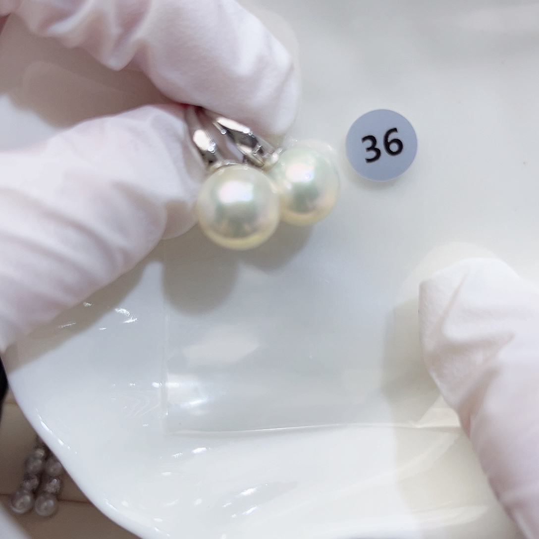 千***金淡水珍珠银S925镶嵌耳饰