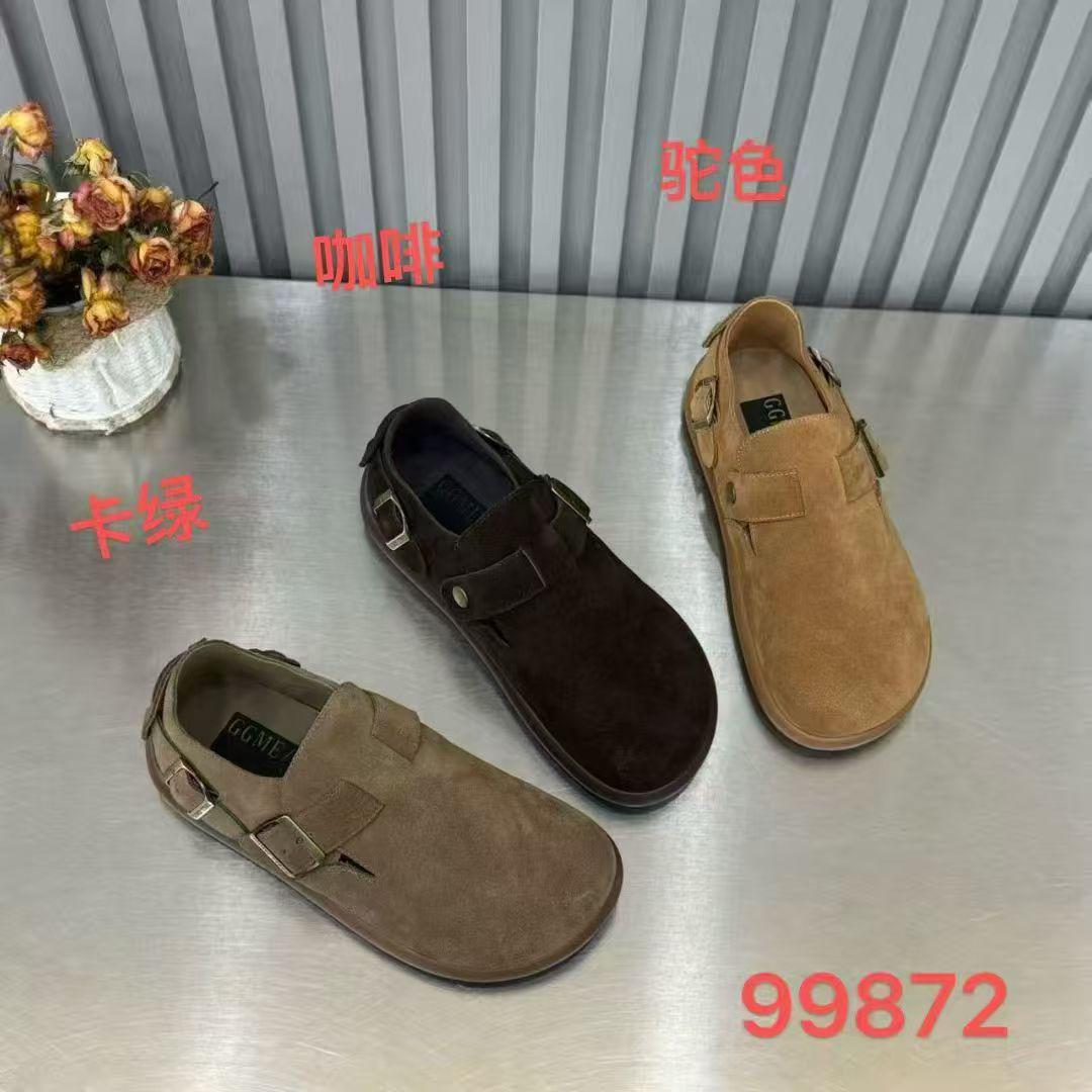 99872搭扣磨砂磨砂皮时尚休闲皮鞋复古百搭一脚蹬平底舒适女鞋