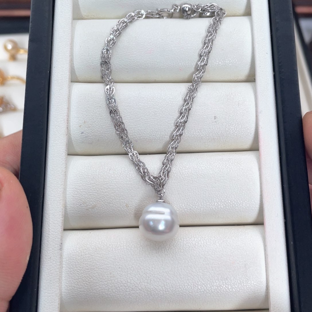 银S925镶嵌手绳海水珍珠