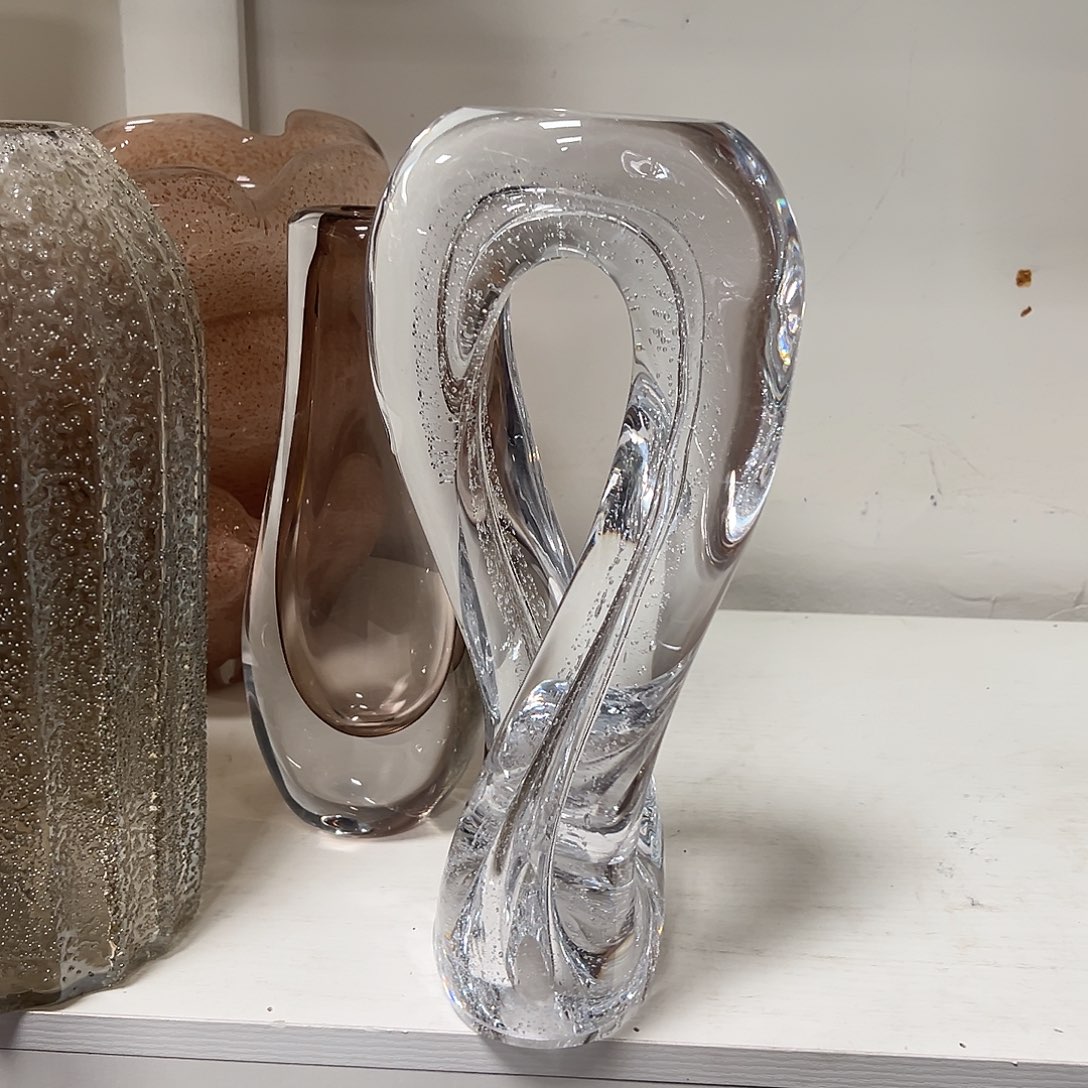 琉璃高31透明密集气泡琉璃花器