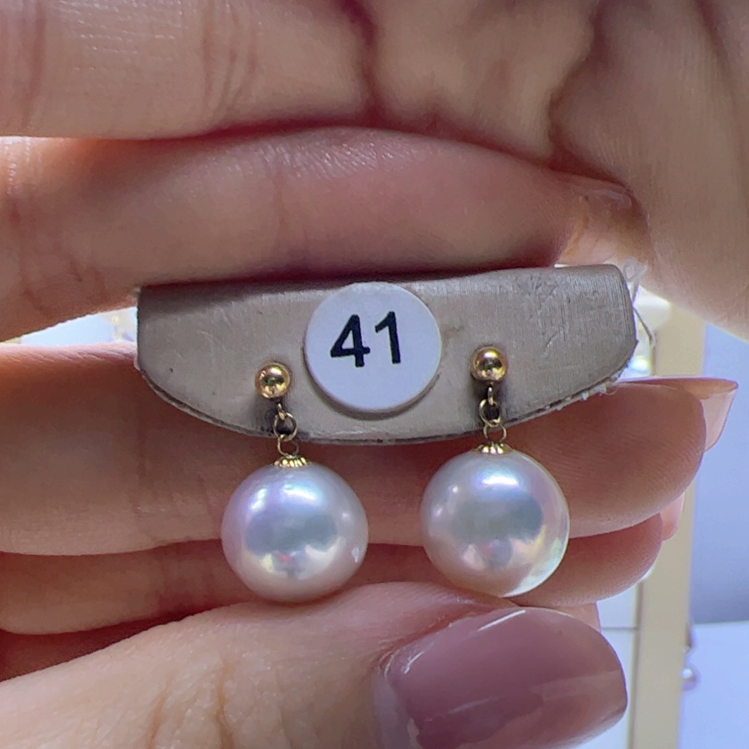 淡水珍珠耳饰18K金镶嵌
