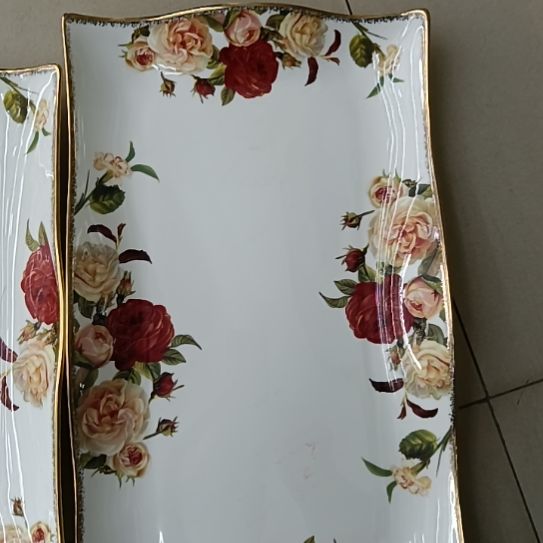 新疆西藏包邮金秋玫瑰手工拍金长33.5厘米宽20厘米波浪盘