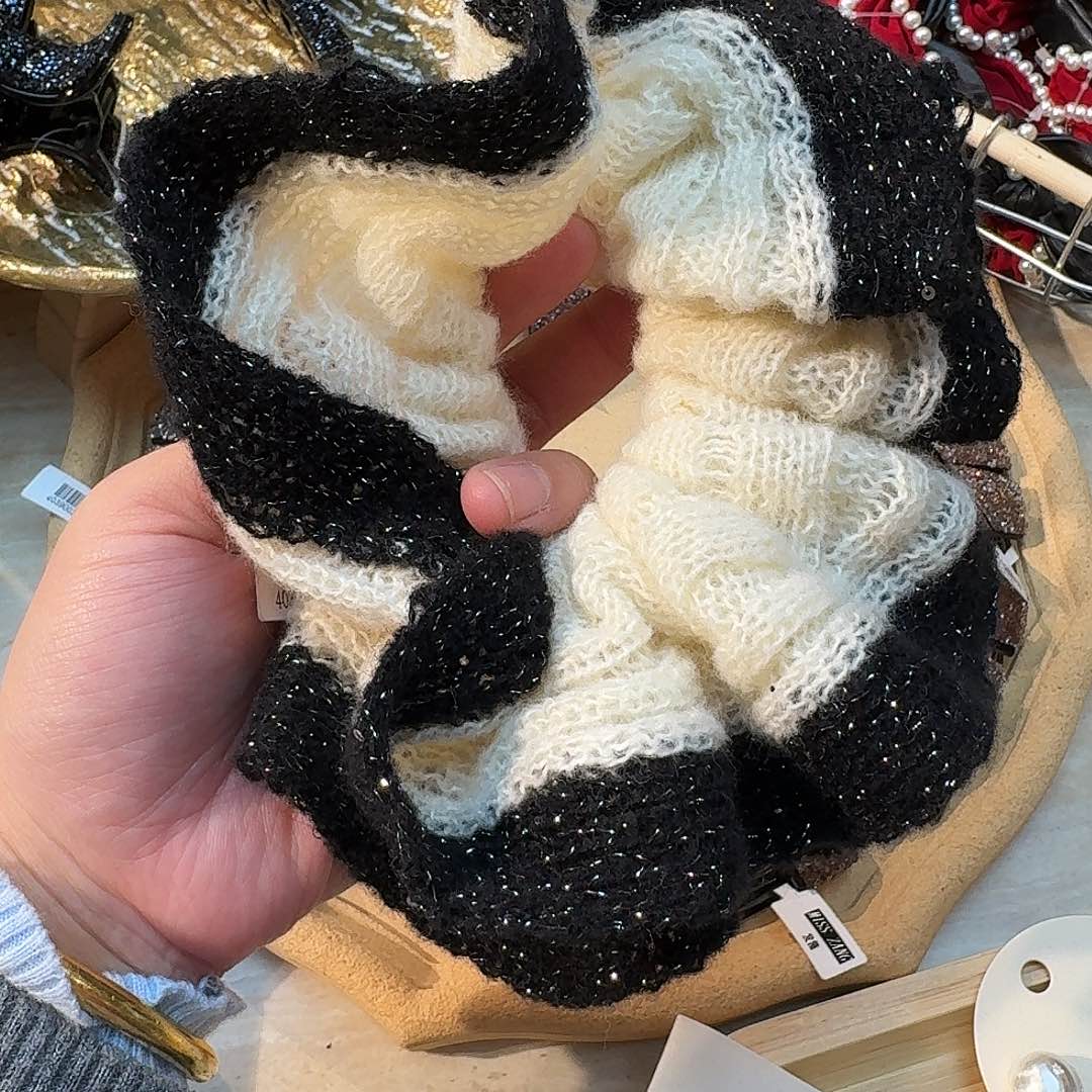 非金属黑白色毛线