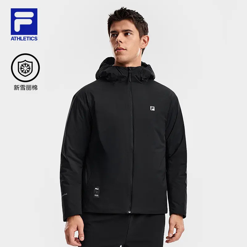 Fila斐乐2026新款男士连帽棉服加厚防风保暖休闲宽松A11M611904F