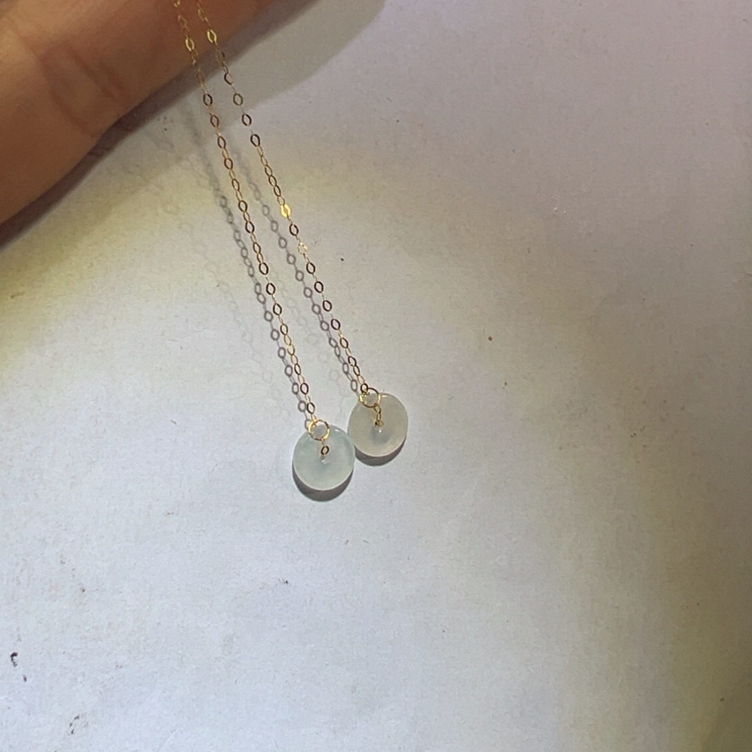 翡翠颈饰18K金镶嵌耳环