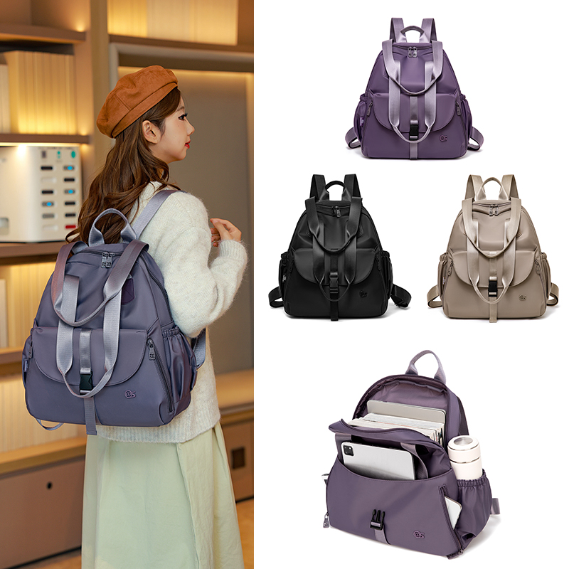 2025新款大容量高级感轻便手提双肩布包女士轻便通勤单肩旅行背包