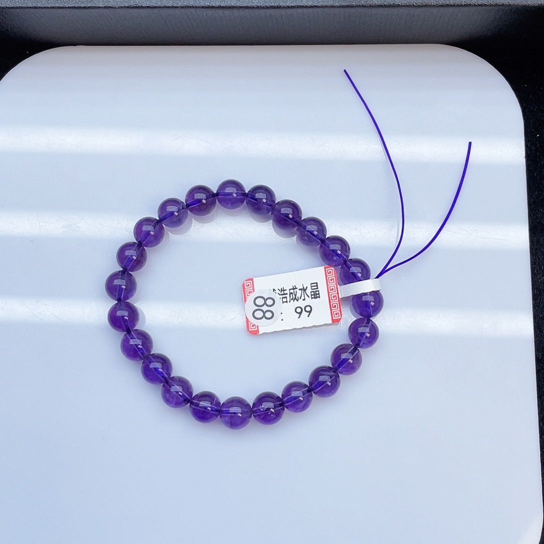 水晶手链未镶嵌紫水8mm+